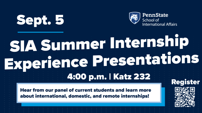 SIA Summer Internship Experience Presentations