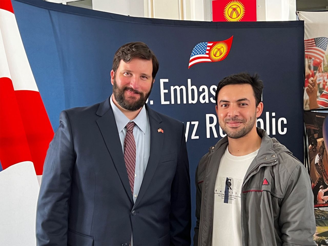 Floyd with student from Afghanistan at the IEW Fair.