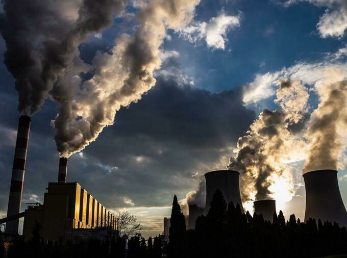 stock image of smokestacks